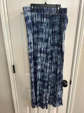 D & Co Beach Pants Blue Pattern Womens Size Large  Pockets